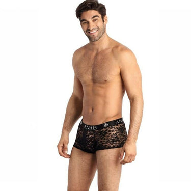Boxer Uomo Romantici in Pizzo Floreale Nero Elegante